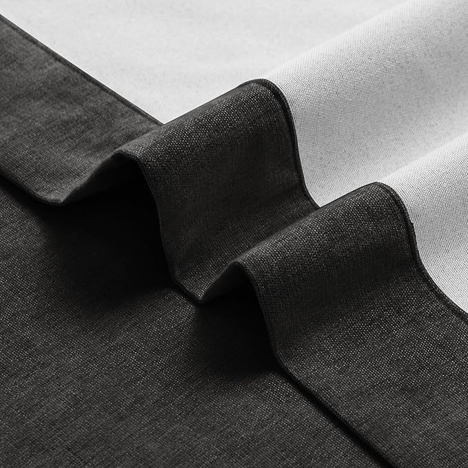 Macochico 100% Blackout Curtains Insulted Window Panels for Bedroom Living Room Dining Room Luxury Chenille Curtain Classic Home Decor Charcoal Grey Drapes with Tieback 52" Wx72 L Grommet 1 Panel