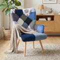Joysoul Living Room Accent Chair Modern High Back Arm Chair, Houndstooth Pattern Bohemian Style Chairs for Bedroom Waiting Room
