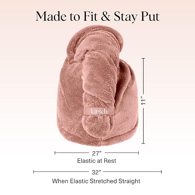 Kitsch Plush Microfiber Hair Towel Wrap for Women - Hair Turbans for Wet Hair, Super Absorbent Drying Towel - Quick Dry, Anti-Frizz - for Long & Short, Wet & Curly Hairs - Terracotta
