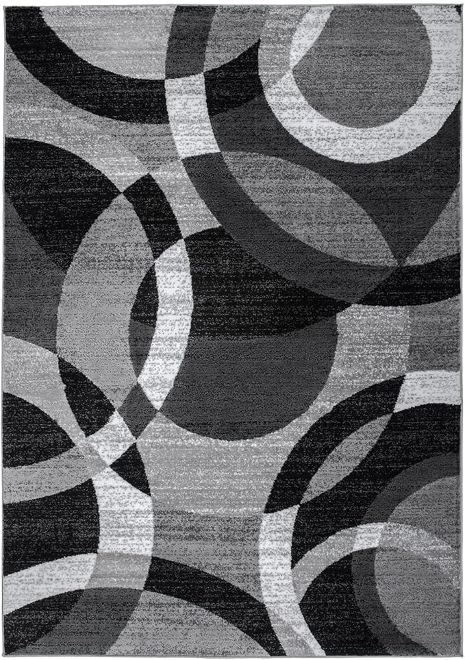 Rugshop Contemporary Abstract Circles Perfect for high Traffic Areas of Your Living Room,Bedroom,Home Office,Kitchen Area Rug 12' x 15' Gray