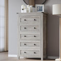Tall 5-Drawer Dresser, Modern Wooden Storage Chest of Drawers, Dresser TV Stand, Wood Drawer Organizer with Metal Handles for Bedroom, Living Room, Hallway