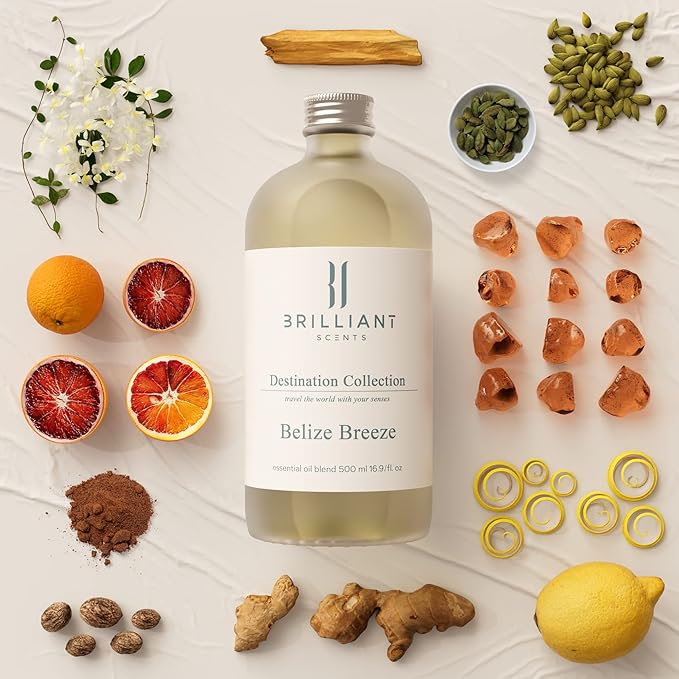 Brilliant Scents Belize Breeze Scent | Blood Orange, Lemon Peel, Nutmeg | Inspired by: Confidante Hotel | Luxury Home & Business Scent | Fragrance Oil | 500ML