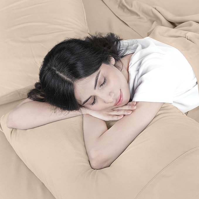 Utopia Bedding Twin XL Sheet Set – 3 Piece Bed Sheets for Twin XL Size Bed, Soft and Breathable Microfiber, Includes 1 Fitted Sheet, 1 Flat Sheet and 1 Pillowcase (Beige)