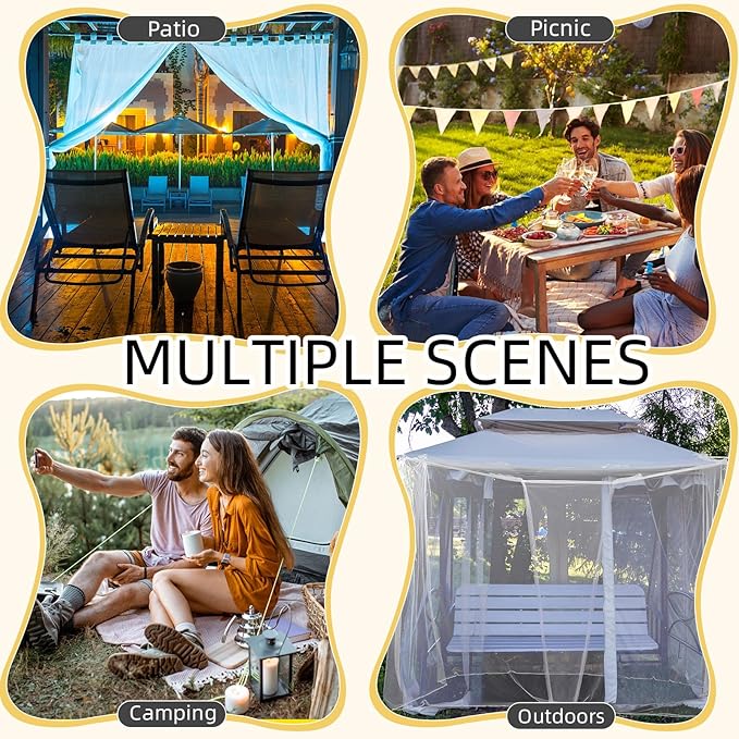 4 Corners Mosquito Net for Mosquiteros para Camas Bed Canopies Netting Bed Drapes Rectangular Mosquito Mesh for Camping Home Outdoor Travel(White,L87 X W79 X H79 Inch,1 Opening)