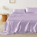 Bedsure Satin Sheets Queen Size - 4 Piece Silky Bedsheets with 15 Inches Deep Pocket Fitted Bedsheet,1 Flat Sheet, 2 Satin Pillowcases, Good for Hair & Skin (Queen, Lavender)
