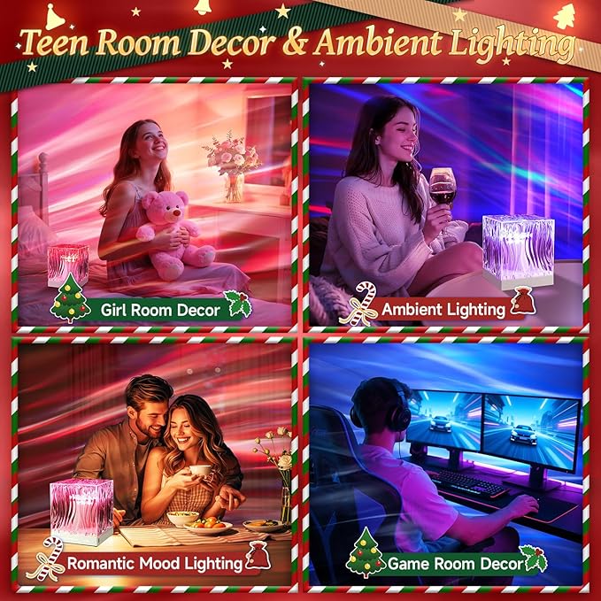 Christmas Projector Christmas Gifts for Teens,White Noise Sound Machine+18 Colors+Bluetooth Music+Remote Control Northern Lights Projector Aurora Light Projector for Bedroom,Christmas Stuff Room Decor