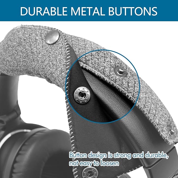 GEVO Replacement Headphone Headband Cover for Bose QC35,QC25,Beats Studio2/ 3,Skullcandy,JBL,Jlab Headphones,Headband Cushioning Pad Protects Repair Parts,Easy Installation,No Tools Required (Gray)