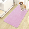 OLANLY Dog Door Mat for Muddy Paws 44x24, Absorbs Moisture and Dirt, Absorbent Non-Slip Washable Doormat, Quick Dry Chenille Mud Mat for Dogs, Entry Indoor Entryway Carpet for Inside Floor, Pink