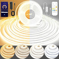 COB LED Strip Light,CCT Dimmable Strips Light,2700K-6500K,16.4ft/5m,8mm Wide,CRI90+ 24V LED Strips Kit with Bluetooth APP Control/Music Mode,for Bedroom,Kitchen,DIY Lighting