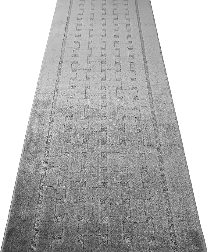 Non Slip Washable Carpet Runner Rug with Rubber Backing, Custom Floor Mat for Kitchen Hallway Stairs Bedroom Bathroom Entry, Grey, Your Choice of Length, 26 Inch X 5 feet