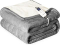 Heat Blanket 72”x84” Full Size,Soft Flannel & Sherpa Reversible Electric Blanket with 10 Heat Settings,12 Timer Setting and 8 Hours Auto-Shut Off,ETL Certified Machine Washable,Light Grey