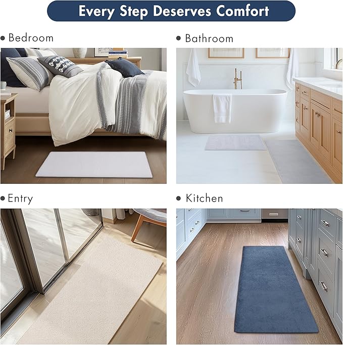 Madison Park Signature Marshmallow Bathroom Rug Non Slip, Luxrurious Plush Bath Mat, Absorbent, Quick Dry, Spa Design Bath Room Décor, 20x30, Navy