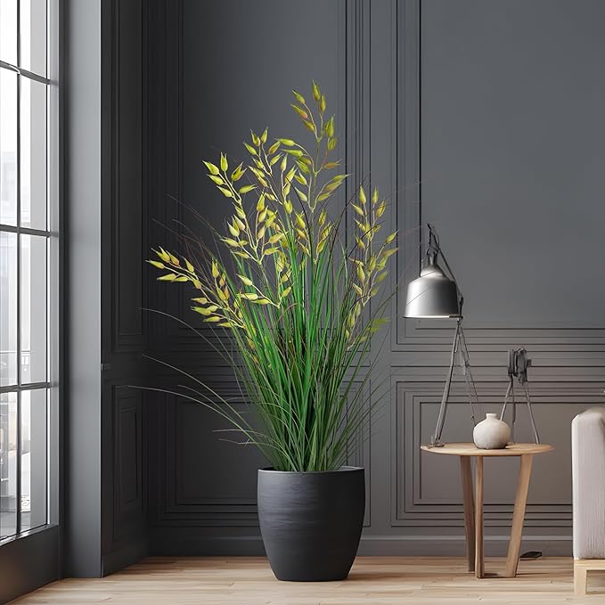 Silk Plants Artificial Plants Artificial Wheat Grass Faux Plants Fake Grass Plant Fake Green Plants Tall Fake Plants Tall Suitable Indoor Home Decor Outdoor Porch Terrace Decor 1PCS(35In
