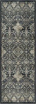 Gertmenian Indoor Boho Rug - 2x6 Runner, Non Slip, Super Strong, Ideal for High Traffic Areas in Entryway, Bedroom, Kitchen - Tanis, Anthrocite, 28527