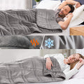 OMYSTYLE Warming & Cooling Weighted Blanket for Adult (25lb, 60 X 80 Inches) - Reversible Tencel/Short Plush Twin Size Weighted Blanket, Bonus Carry Bag Included
