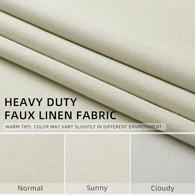 ChrisDowa 100% Blackout Iovry Solid Curtains 72 Inches Long 2 Panels for Bedroom Living Room,Farmhouse Room Darkening Thermal Insulated Soundproof Grommet Top Window Treatment Drapes,52x72