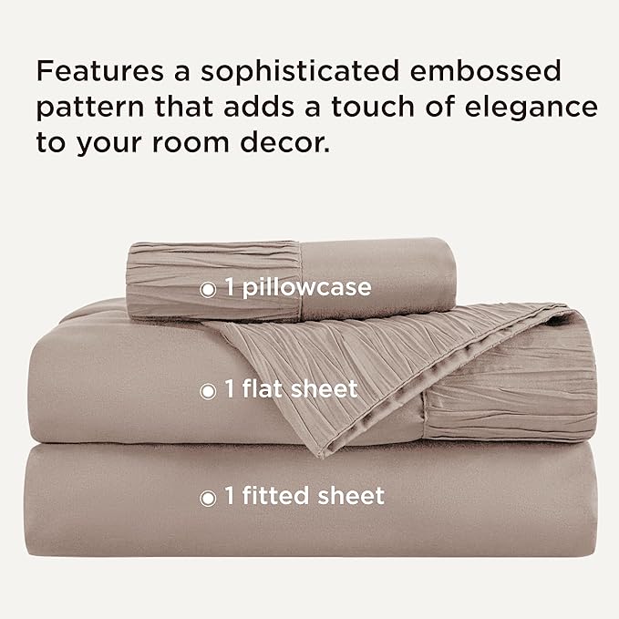 Bedsure Twin XL Sheet Sets Dorm Bedding - 3 Pieces Soft Extra Long Twin Sheets, Hotel Luxury, Easy Care Microfiber for Women, Men, Khaki