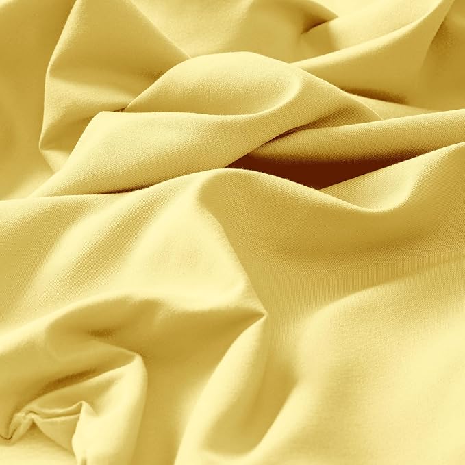 LuxClub 3 PC Twin Sheet Set, Deep Pockets Wrinkle Free Cooling Bed Sheets Hotel Bedding for Women, Men, Kids & Teens, Includes 1 Fitted Sheet, 1 Flat Sheet and 1 Pillowcase-Silky Soft Lemon