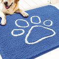 OLANLY Dog Door Mat for Muddy Paws 30x20, Paw Print Design, Absorbs Moisture and Dirt, Absorbent Non-Slip Washable Doormat, Quick Dry Chenille Mud Mat, Entry Indoor Entryway Carpet, Cornflower Blue