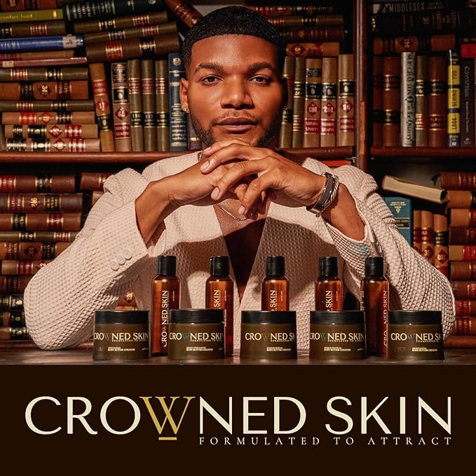Crowned Skin Monarch Body Butter Cologne and Body Oil Cologne Bundle | Moisturizing Skin Care Set with Spicy and Bold White Musk & Cedarwood Scent | Natural Shea & Mango Butters | All-Day Fragrance