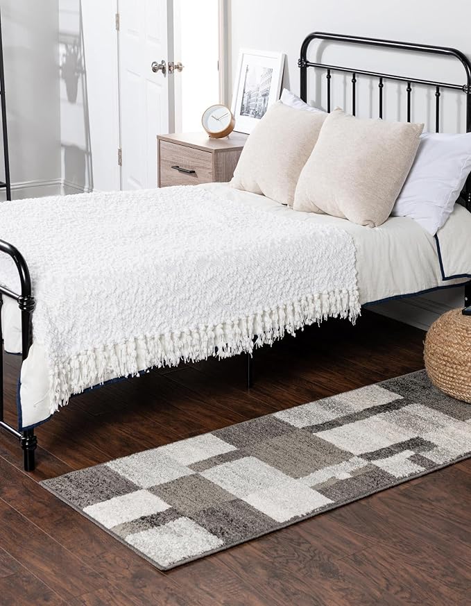Unique Loom Autumn Collection Area Rug - Providence (2' 7" x 12' Runner, Gray/ Ivory)