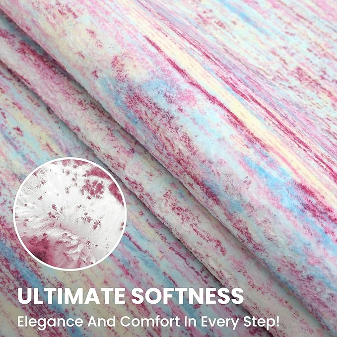 2x6 Modern Abstract Runner Rug for Hallways, Pink Colorful Super Soft Hallway Decor Kitchen Rugs with Non-Slip, Non-Shedding Washable Rug for Entryway Bedroom Indoor