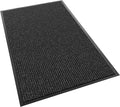 Front Door Mat, 60" x 36" Heavy Duty Indoor Outdoor Doormat, Non-Slip Welcome Mats for Entryway, Rubber Backing Low Profile Commercial Door Mats, Black Stripe
