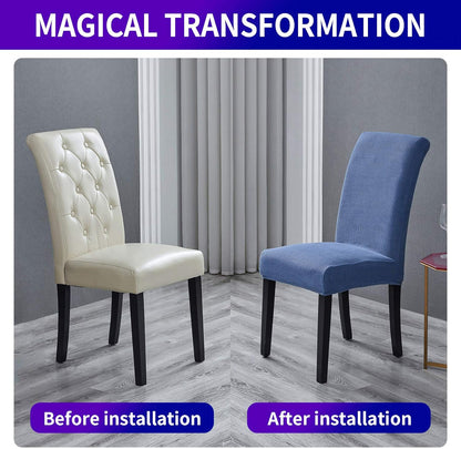 Howhic Stretch Chair Covers for Dining Room Set of 6, Removable Dining Room Chair Covers, Dining Chair Slipcovers Seat Protector, Great for Home and Banquet Decoration (Periwinkle Blue, 6 Pack)