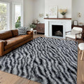 Fluffy Rugs for Living Room, 6x9 Ft Zebra Black and White Area Rug, Soft Large Shag Rugs for Bedroom Dorm Kids Room Nursery, Non-Slip Modern Fuzzy Plush Carpet for Indoor Home Decor