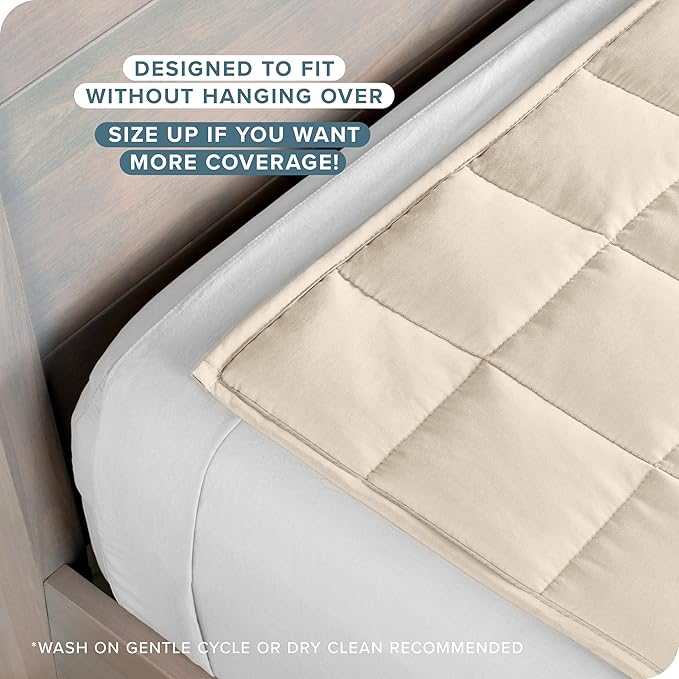 Bare Home Weighted Blanket Twin or Full Size 7lb (40" x 60") - All-Natural 100% Cotton - Premium Heavy Blanket Nontoxic Glass Beads (Sand, 40"x60")