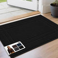 JSEI Entryway Rugs Doormat 20"x32", Non-Slip Dirt Trapper Door Mats Indoor, Washable Absorbent and Stain Resist Welcome Floor Mat for Front Door, Dog Door Mat, Muddy Wet Shoes & Paws, Black