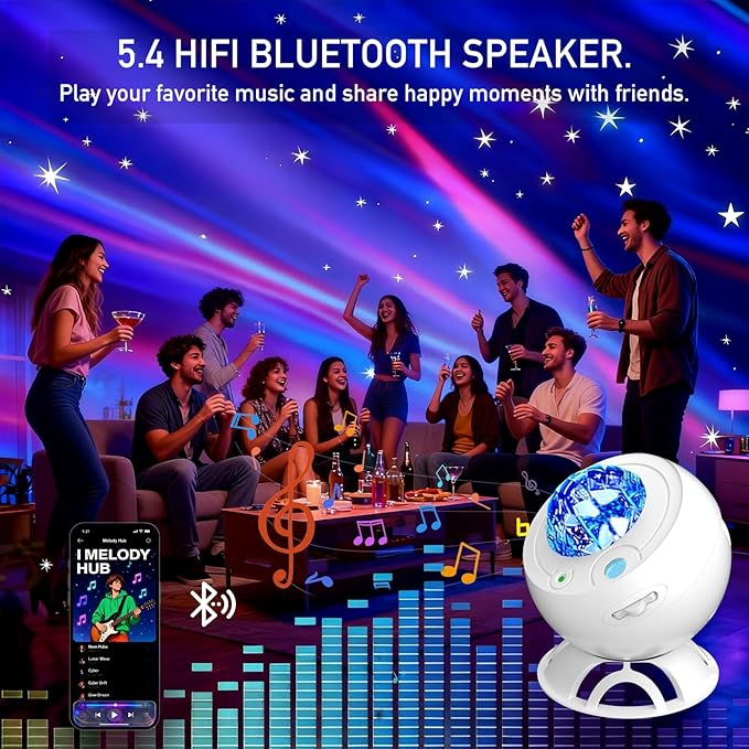 Star Projector,Moon Light,16-Color Aurora Projector Galaxy Projector,Supports USB Storage and Playback,Suitable for Children's bedrooms,Living Room Decoration,Christmas Gifts for Teenagers