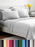 Bare Home Hotel Luxury Queen Sheet Set, Extra Soft - 6 Piece Set - Deep Pockets - Easy Fit - Cooling & Breathable - Wrinkle, Fade, Stain Resistant - Includes 4 Pillowcases (Queen, Cloud Grey)