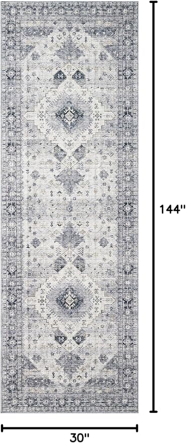 Loloi Skye Collection SKY-02 Silver/Grey 2'-6" x 12'-0" Runner Rug