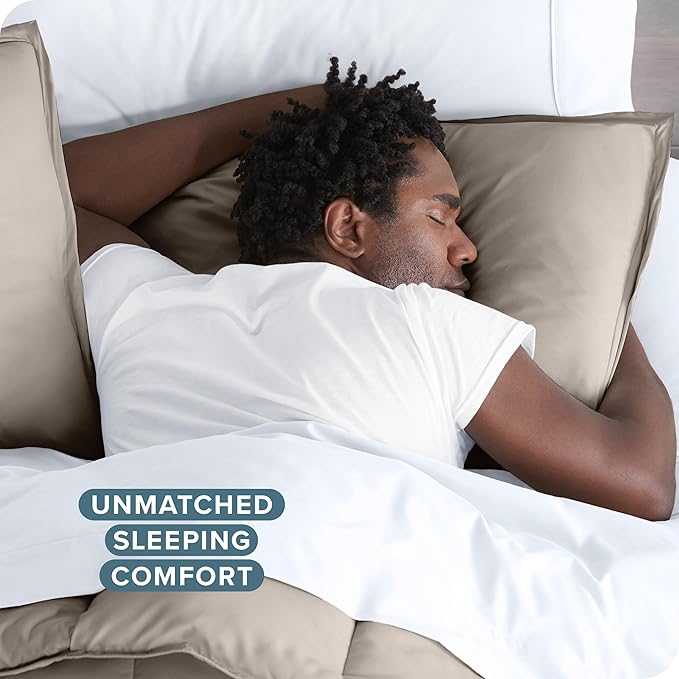 Bare Home Bedding Duvet Cover Queen Size - Premium 1800 Super Soft Collection - Lightweight, Cooling - Soft Breathable Bedding Duvet Cover (Queen, Khaki)