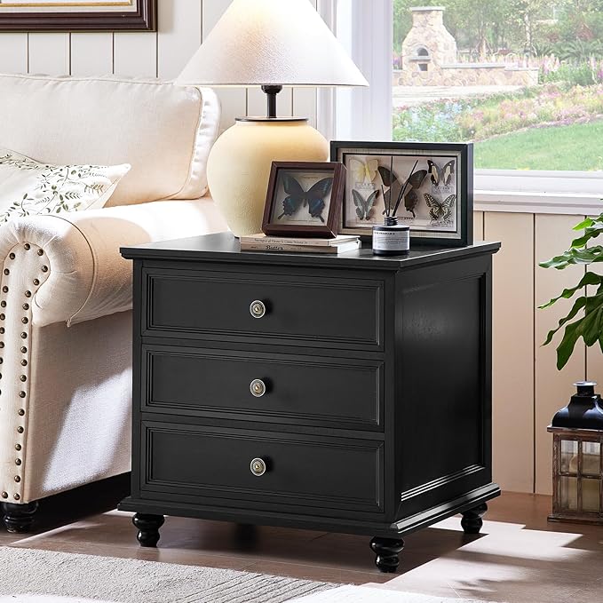 Farmhouse Dresser and Nightstand Sets 3 Piece, Nightstands Set of 2 and 7 Drawers for Bedroom, 54" Wide Dresser and 24" Inch Night Stand Set for Bedroom, Living Room, Hallway