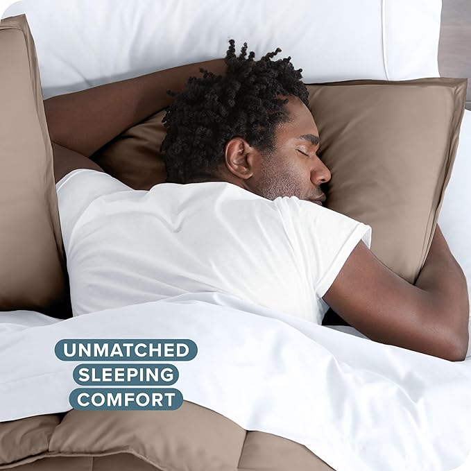 Bare Home Bedding Duvet Cover Full Size - Premium 1800 Super Soft Collection - Lightweight, Cooling - Soft Breathable Bedding Duvet Cover (Full, Taupe)
