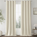 ChrisDowa 100% Blackout Birch Solid Curtains 102 Inches Long 2 Panels for Bedroom Living Room,Farmhouse Room Darkening Thermal Insulated Soundproof Grommet Top Window Treatment Drapes,52x102