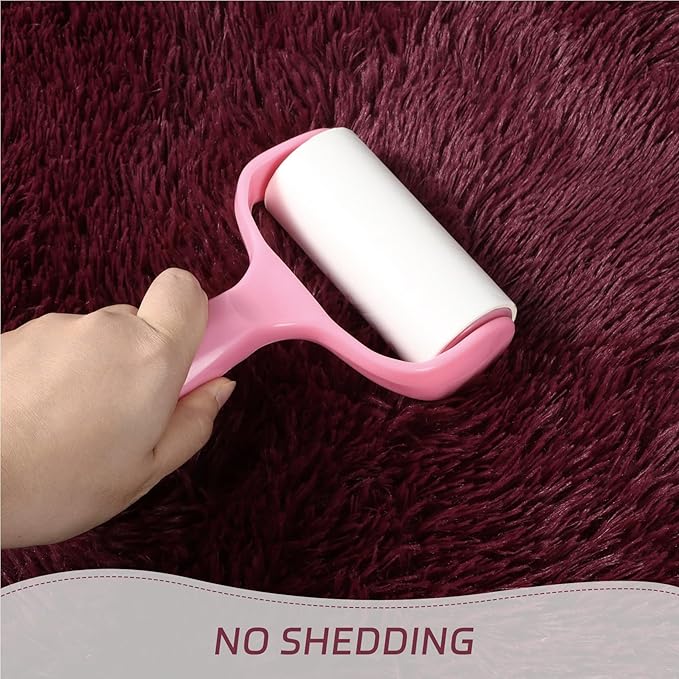 duduta Burgundy Plush Runner Rugs 2x6 ft, Fluffy Shag Rug for Bedroom Nursery Bedside, Machine Washable Non Slip