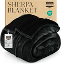 Utopia Bedding Sherpa Blanket Twin Size (Black, 90x66 Inches) - Soft Lightweight Plush Fleece Reversible Blanket for Bed, Sofa, Couch, Camping and Travel