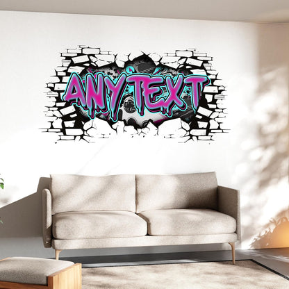 Personalized Gamer Name Decal Graffiti Wall Art Custom Personalized Boys Room Stickers Decals and Stickers for Nursery, Room Decor, Peel & Stick Name Decals for Walls