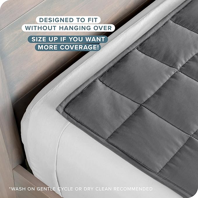 Bare Home Weighted Blanket Twin or Full Size 10lb (40" x 60") - All-Natural 100% Cotton - Premium Heavy Blanket Nontoxic Glass Beads (Grey, 40"x60")