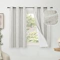 45 Inch Length Linen Blackout Curtains for Short Cafe Window, Thermal Insulated Light Blocking Soundproof Privacy Burlap Curtains 2 Panels, Each 38 Inch Wide Light Grey