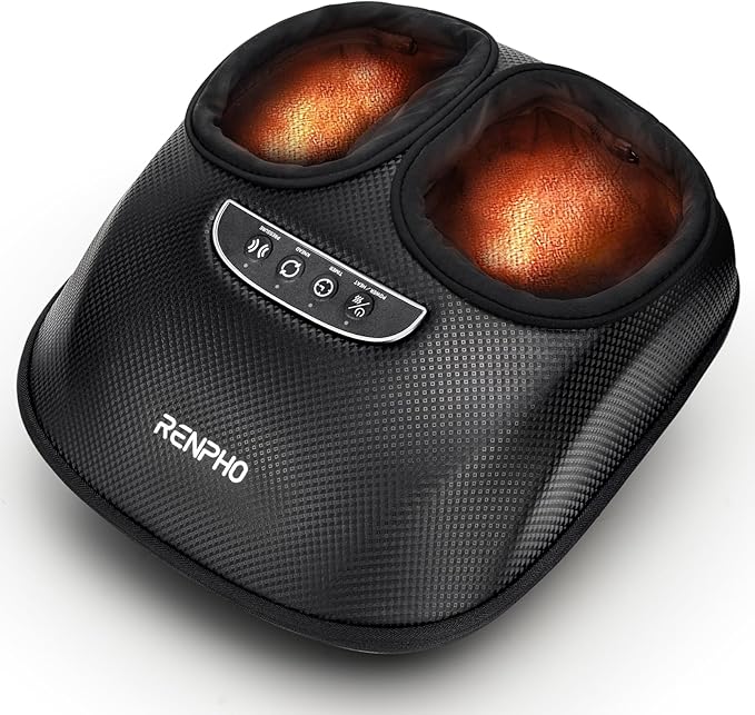 RENPHO Foot Massager with Heat, 3 Air Compression Modes & Levels, Full-Foot Kneading Shiatsu Foot Massage for Plantar Fasciitis & Neuropathy, for Women & Men Size up to 13