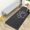 OLANLY Dog Door Mat for Muddy Paws 59x24, Paw Print Design, Absorbs Moisture and Dirt, Absorbent Non-Slip Washable Doormat, Quick Dry Chenille Mud Mat for Dogs, Entry Indoor Entryway Carpet, Dark Grey
