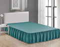 Sheets & Beyond Wrap Around Solid Microfiber Luxury Hotel Quality Fabric Bedroom Gathered Ruffled Bedding Bed Skirt 14 Inch Drop (King, Teal)