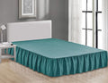Sheets & Beyond Wrap Around Solid Microfiber Luxury Hotel Quality Fabric Bedroom Gathered Ruffled Bedding Bed Skirt 14 Inch Drop (Twin, Teal)