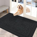 FONEYI Indoor Door Mat, Front Back Door Mat 24" x 36" Non-Slip Rubber Backing Door Rug, Machine Washable Entry Rug, Low Profile Absorbent Dirt Trapper Doormat Inside Floor Mats for Entryway, Black