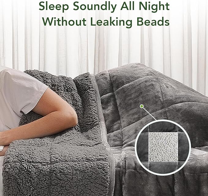 Sivio Sherpa Fleece Weighted Blanket for Adult 20 lbs Heavy Fuzzy Throw Blanket with Soft Plush Flannel, Reversible Full-Size Super Soft Extra Warm Cozy Fluffy Blanket, 60x80 Inches Dual Sided Grey