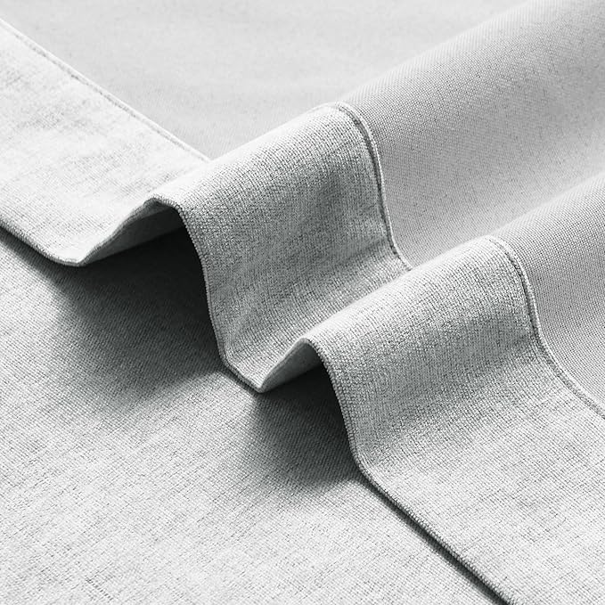 Macochico 100% Blackout Curtains Thermal Insulated Noise Reducing Chenille Curtains for Hotel Auditorium Bedroom Living Room Grommet Medium Gray Curtains with Tieback Classic 52" Wx84 L 1 Panel